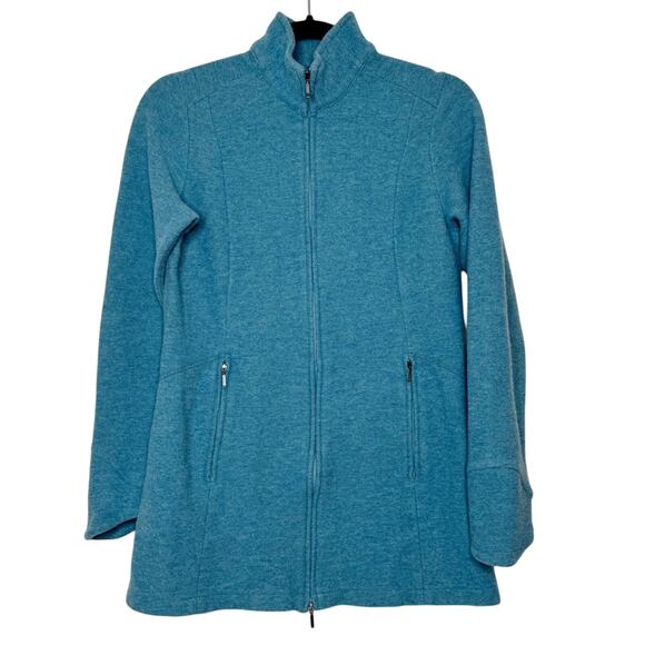 Ibex Back Bay Tunic Bucle Merino Wool Turquoise Size S - Picture 1 of 9